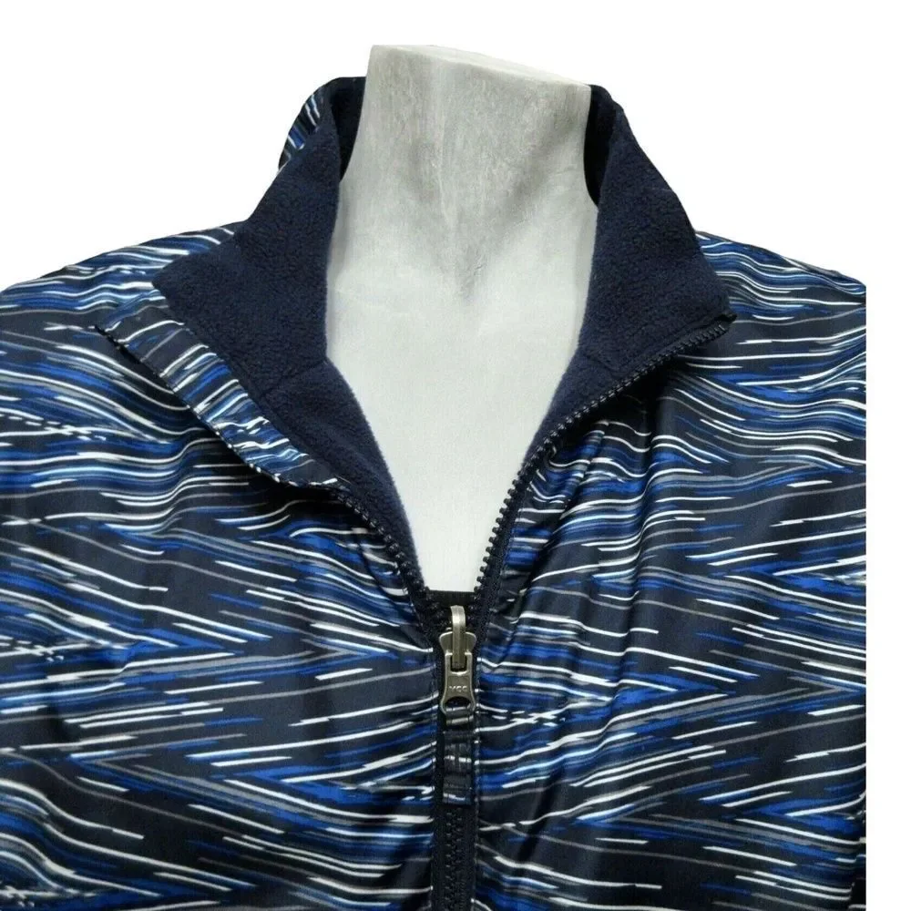 Swiss+Tech Blue Wave Pattern Full Zip Collar Casual Ski Jacket Boys XL 14-16